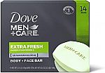 14-Ct Dove Men+Care 3 in 1 Body & Face Bar $8.73