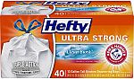40-Ct 13-Gallon Hefty Ultra Strong Trash Bags $5
