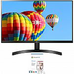 LG 24" FHD IPS FreeSync Monitor + Microsoft 365 $149, LG 27" 27UK500-B 4K UHD FreeSync Monitor + Office 365 $279