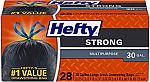 28 Count Hefty Strong Large 30-Gal Trash Bags $4.80