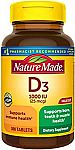 Nature Made: 300-Ct Vitamin D3 1000 IU (25mcg) Tablets $3.90 & More