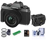 Fujifilm X-T200 with FUJ XC 15-45MM F/3.5-5.6 Lens, Dark Silver W/Free Acc Kit $499