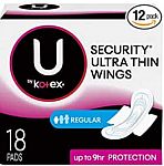216-Count U by Kotex Ultra Thin Pads w/ Wings $22 & More