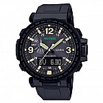 Casio Men's PRO TREK Stainless Steel Quartz Watch with Silicone Strap $159