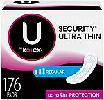 176 Count U by Kotex Security Ultra Thin Feminine Pads $11.26 & More
