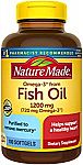 Nature Made Fish Oil 1200mg One Per Day, 100 Softgels $5.69 or 2 for $9.58
