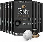 100 Count Peet's Coffee Espresso Capsules, Nerissimo Intensity 11 Dark Roast Coffee $36 and more