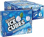 6-Pack Ice Breakers Ice Cubes Sugar Free Peppermint Gum $3.41