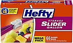 66-Ct Hefty Slider Storage Bags (Gallon) $4.50 and more