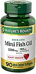 90-Ct Nature’s Bounty Mini Fish Oil, 1290 mg, 900 mg of Omega-3 (2 for $10)