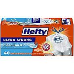 40-Ct 13-Gal Hefty Ultra Strong Tall Kitchen Trash Bags $5.25