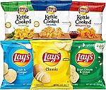 40-Count Lay's and Lay's Kettle Cooked Potato Chips Variety Pack $12.09 & More Seasoning & Snacks