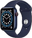 Apple Watch Series 6 (GPS + Cellular, 44mm) - Blue Aluminum Case with Deep Navy Sport Band $460