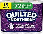 18-Count Quilted Northern Ultra Plush 3-Ply Mega Roll Toilet Paper $14