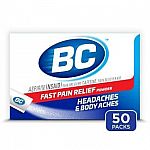 50-Ct BC Pain Relief Powder (Aspirin & Caffeine) $3.30 and more