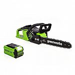 Greenworks 14 in. 40-Volt Cordless Brushless Chainsaw $150