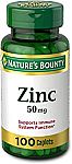 Amazon - Nature's Bounty: 180-Ct 1 mg Melatonin Tablets $2.87, 100-Ct 50MG Zinc $3