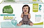 Seventh Generation Sensitive Skin Baby Diapers 186 Ct Size 2 $32, 174Ct Size 3 $33