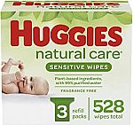528-Ct Huggies Natural Care Sensitive Baby Wipes $9.74