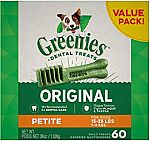 Amazon Greenies Dental Treats Coupon: 2.1-oz Feline Hairball Control $1.50, 60-Ct Petite Dog Chews $22
