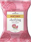30 Count Burts Bees Clarifying Facial Cleanser Towelettes Wipes $5