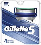 4-Ct Gillette 5 Men's Razor Blade Refills $6 & More