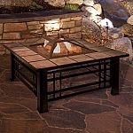 Pure Garden Fire Pit Set 32" Square Wood Burning Pit $119.99
