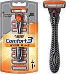 BIC Comfort 3 Hybrid Men's Razor with 6 Cartridges $3.78