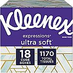 18-Pk Kleenex Facial Tissues (1170 Total Tissues) $22 & More
