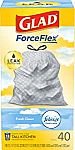 40-Ct 13-Gal Glad ForceFlex Tall Trash Bags $5.74