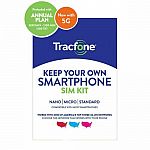 Tracfone 1-Yr Prepaid Plan w/ 1200 Min, 1200 Txt & 3GB Data $32
