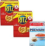 3-Count Family Size Ritz Crackers & Premium Saltine Crackers Bundle $7.67