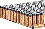 100-Pack Amazon Basics AA A Alkaline Batteries $18.04