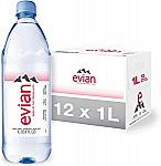 12-Pack 1-L evian Natural Spring Water $15