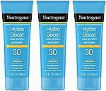 3-Pk 3-oz Neutrogena Hydro Boost Water Gel Sunscreen Lotion SPF 30 $11.75 & More