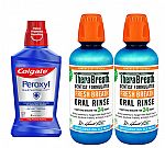 2-pack TheraBreath Fresh Breath (16oz) + Colgate Peroxyl Antiseptic Mouthwash $16