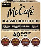 Keurig McCafe Classic Collection Single Serve Coffee Pods 40-Count $16.57