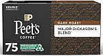 75 Pods Peet’s Coffee Major Dickason's Blend K-Cup Coffee Pods (Dark Roast) $26