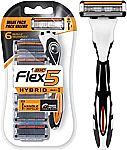 BIC Flex 5 Hybrid Men's 5-Blade Razor (1 Handle + 6 Cartridges) $6.48