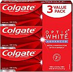 3-Pk 3.2-oz Colgate Optic White Advanced Whitening Toothpaste $6.64