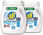 132- Ct All Mighty Pacs Sensitive Skin Laundry Detergent $17