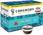 72 Count Cameron's Coffee Single Serve Pods, Kona Blend $20