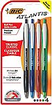 4-Count BIC Atlantis Original Retractable Ball Point Pen $1