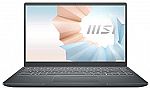 MSI Modern 15.6" FHD Ultrabook Laptop (i7-1195G7 8GB 512GB SSD) $529.99