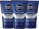 3-Pack 4.4-oz Nivea Men Maximum Hydration Deep Cleaning Face Scrub $12.25