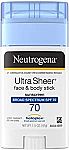 2 X Neutrogena Ultra Sheer Non-Greasy Sunscreen Stick (1.5 oz) $9