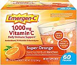 60 Count Emergen-C 1000mg Vitamin C Powder Drink Mix w/ Vitamin C (Super Orange) $11.88