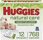 768-Count Huggies Natural Care Sensitive Baby Wipes $14.69