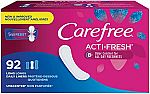 92-Ct Carefree Acti-Fresh Long Pantiliners (Unscented) $3.50