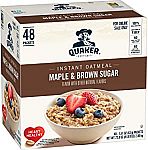 48-Ct Quaker Instant Oatmeal, Maple & Brown Sugar $7.55